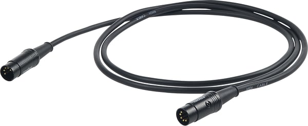 PROEL MIDI-kabel, 5m, sort