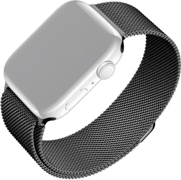 Fixeret mesh-armbånd til smartwatch, Apple Watch 42 / 44 / 45 / 49 mm, sort Fixeret mesh-armbånd til smartwatch, Apple Watch 42 / 44 / 45 / 49 mm, sort