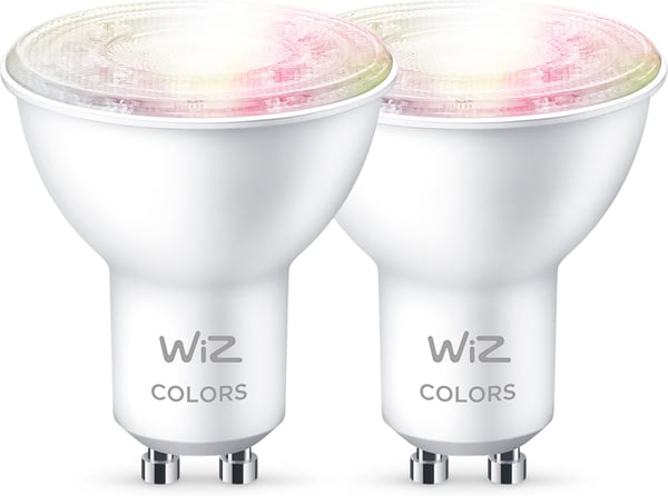 WiZ smartlampa, GU10, RGBW, alla färger och vita nyanser, Wi-Fi, 345 lm, 2-pack
