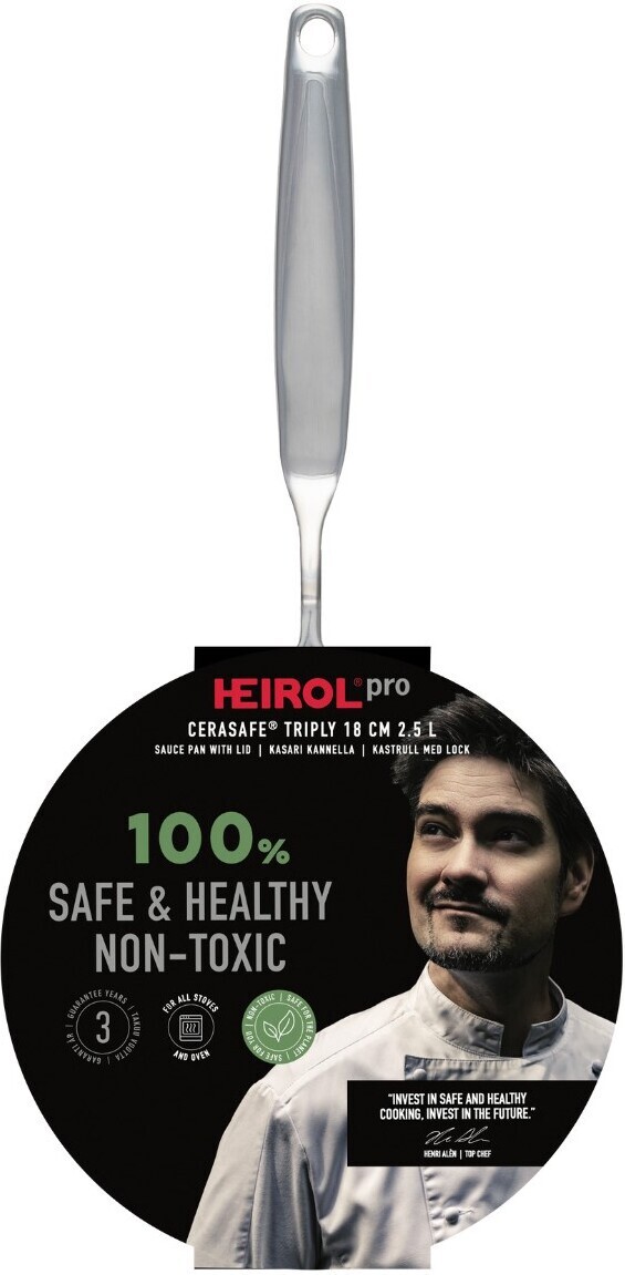 Heirol Cerasafe Triply -gryta med lock, 18 cm/2,5 L