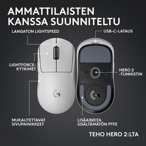 Logitech G Pro X Superlight 2c trådlös spelmus, vit