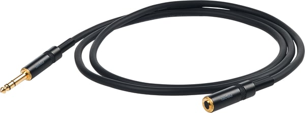 PROEL 6,3mm stereo hona - 6,3 mm stereo hane, 5m, svart