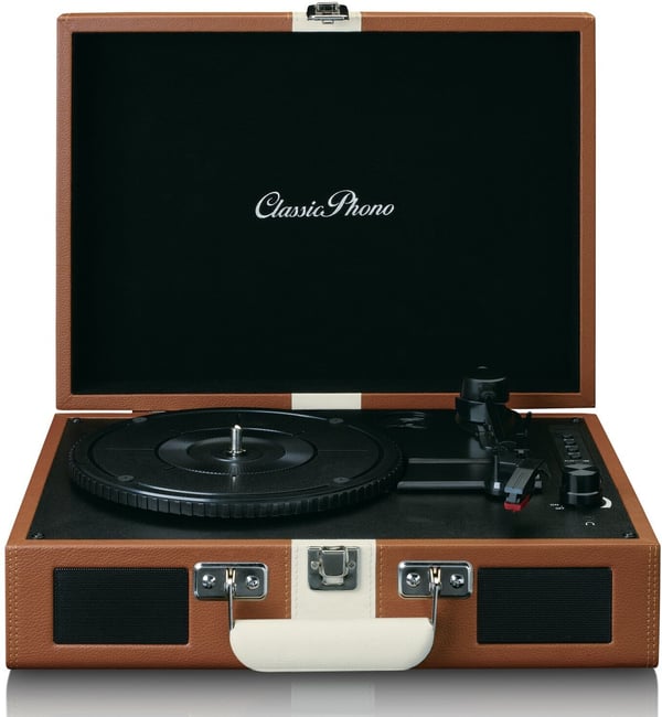 Lenco Classic Phono TT-120 - vinyldrejeskiveafspiller, brun/hvid