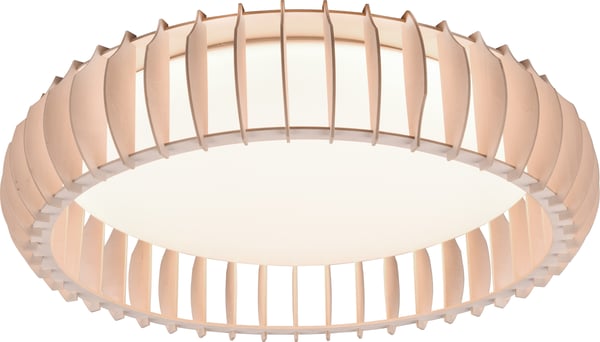 Trio Reality Monte -LED-taklampa, 60 cm, 4400 lm, träfärg