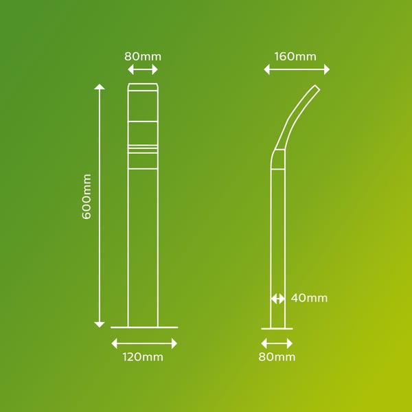 Philips Splay Pedestal -søjlebelysning, antracit, 2700K