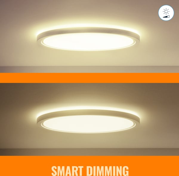 WiZ SuperSlim loftlampe, rund, hvid, WiFi, 32 W, RGB, 2200-6500 K, 3750 lm