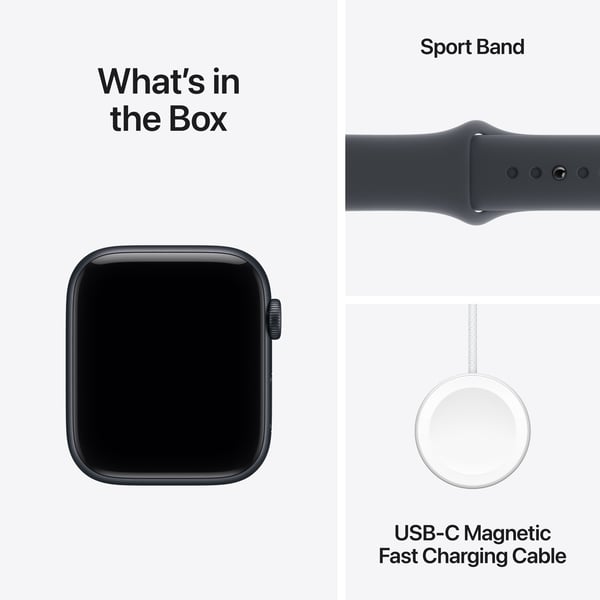 Apple Watch SE 3 (GPS + Cellular) 44 mm midnatt aluminiumskal och midnatt sportarmband, M/L