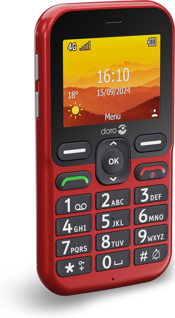Doro Leva L11 -standardtelefon, rød