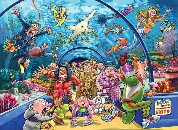 Wasgij Original 43 Aquarium Antics, pussel, 1000 bitar