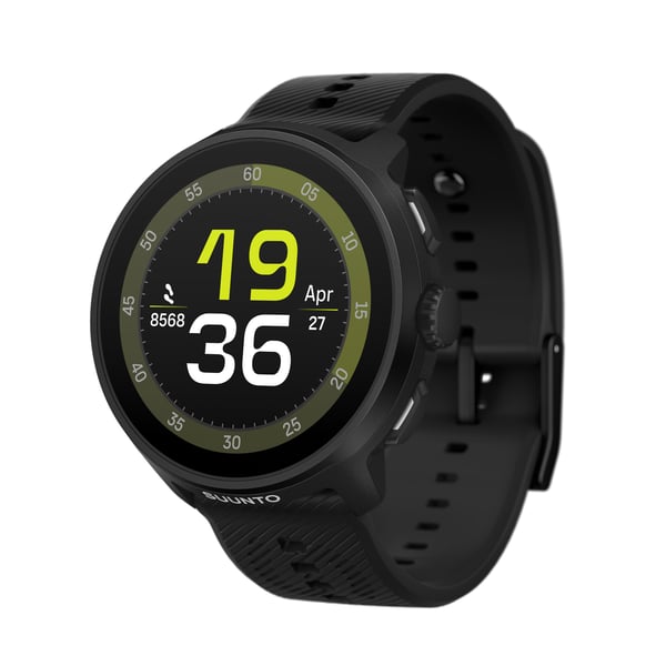 Suunto Run sportklocka, 46 mm, med helsvart silikonarmband