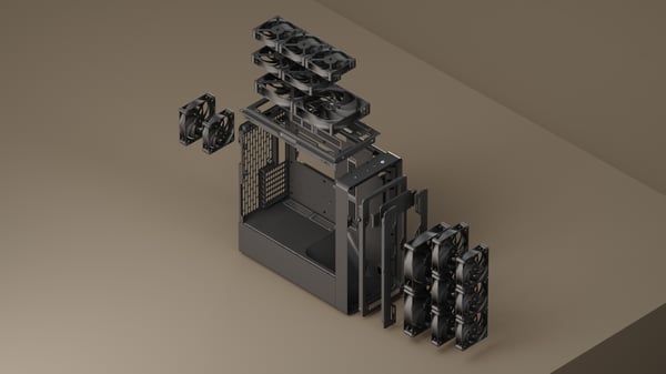HAVN BF 360 Flow Mid Tower ATX-chassi, svart