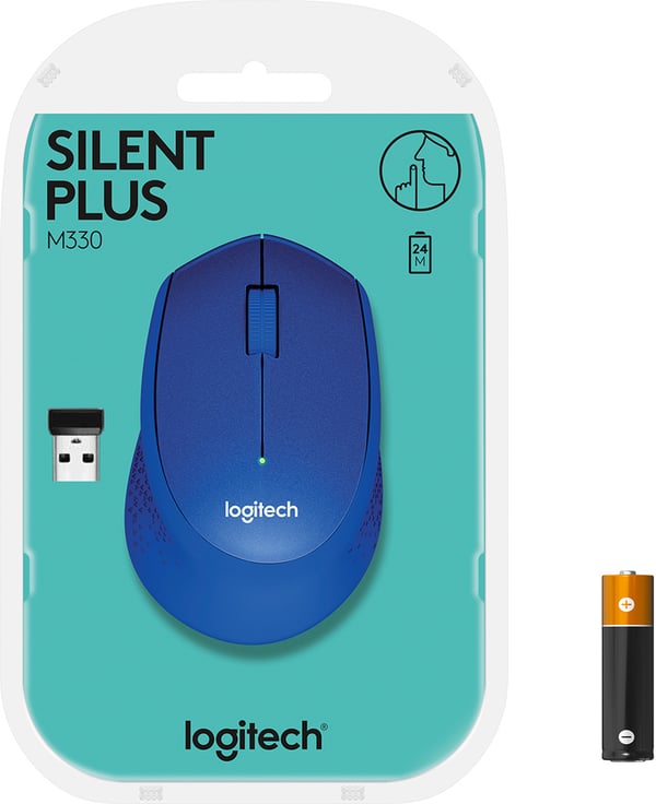 Logitech M330 Silent Plus -mus, blå