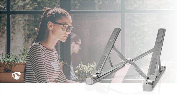 Nedis laptopstander, sølv