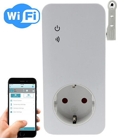 SimPal W230-V2 -WiFi-uttag och temperaturövervakare, 16 A, 3500 W