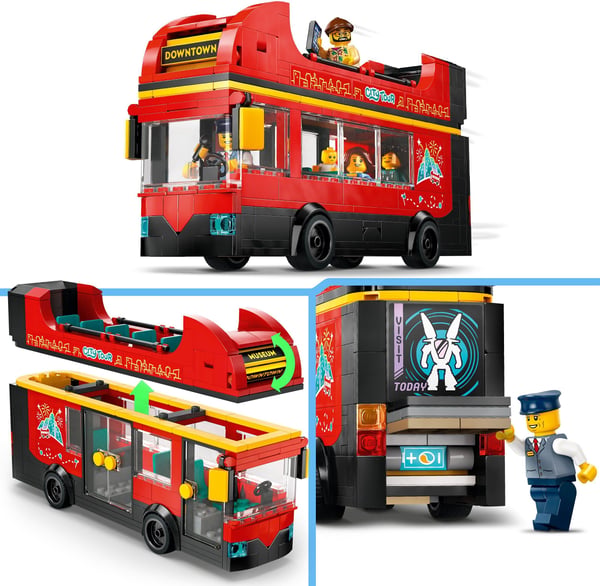 LEGO City Röd dubbeldäckare för sightseeing Leksak 60407
