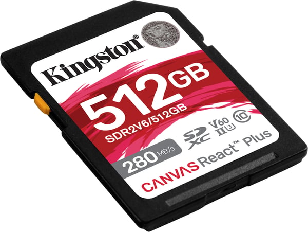 Kingston Canvas React Plus V60 512 GB UHS-II -SDXC-minneskort