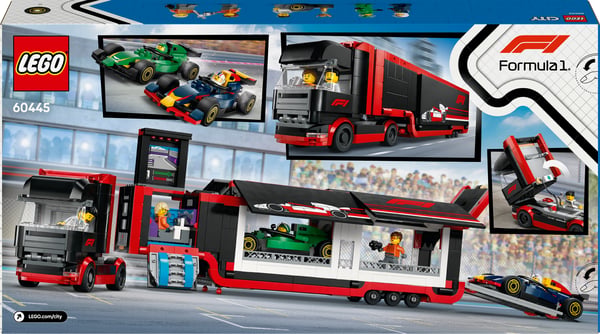 LEGO City 60445 – F1-lastbil og F1-biler RB20 og AMR24