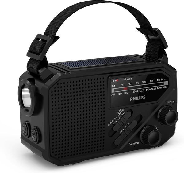 Philips TAR1609 rejseradio og lommelygte, sort