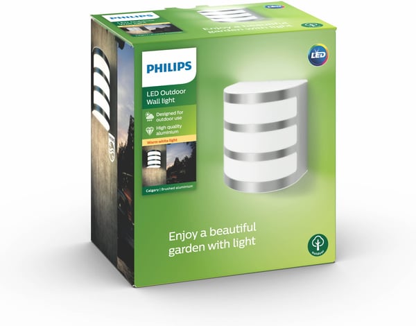 Philips Calgary LED-vägglampa, 3 W, rostfritt stål
