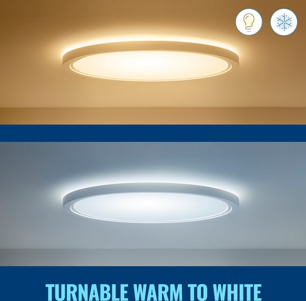 WiZ SuperSlim loftlampe, rund, hvid, WiFi, 32 W, RGB, 2200-6500 K, 3750 lm