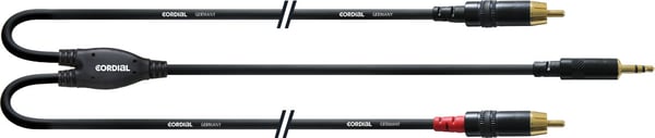 Cordial LONG - signal kabel, 3,5 mm - 2 x RCA, 3 m