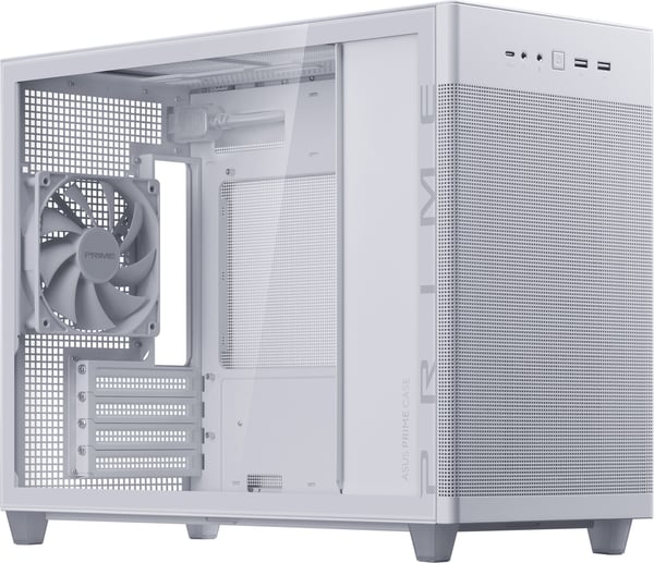 Asus Prime AP201 TG Micro-ATX-kabinet med vindue, hvid