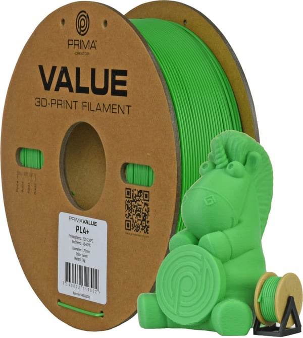 PrimaValue PLA+ filament til 3D-printere, 1,75 mm, grøn