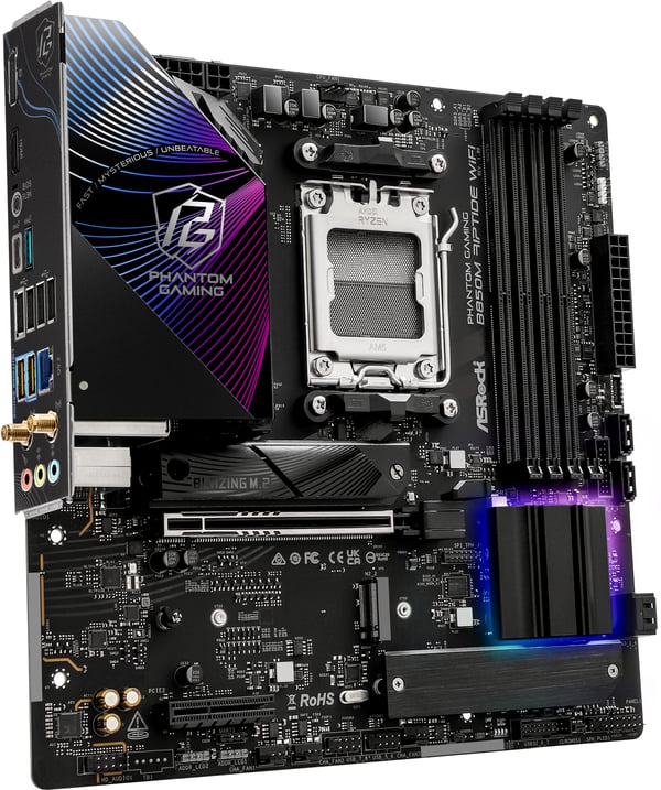 Asrock Phantom Gaming B850M Riptide WiFi AMD AM5 MicroATX-moderkort
