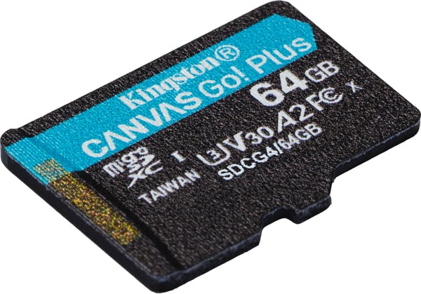 Kingston 64 GB microSDXC Canvas Go! Plus Gen4-minneskort + SD-adapter