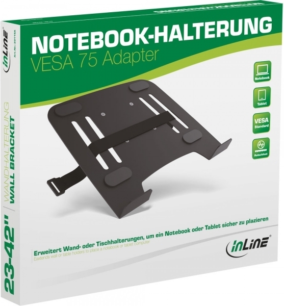 InLine Notebook Mount -tillbehör med Vesa 75-fäste