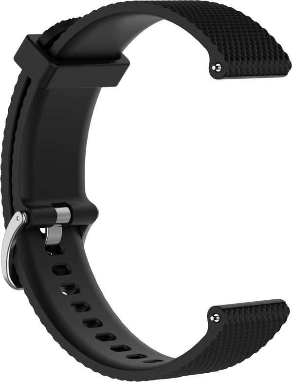 Wave silikonarmband 22 mm, för smart- och sportklockor, svart