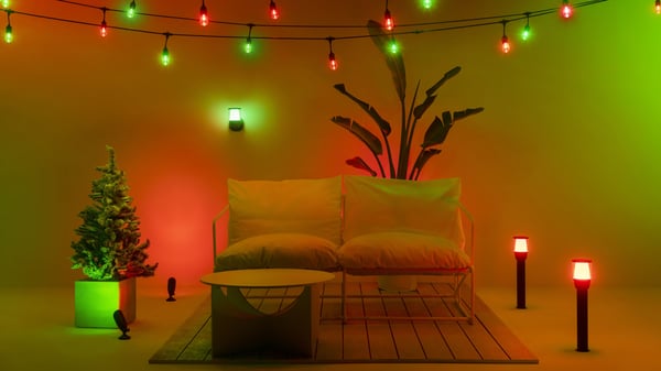 WiZ Elpas 12 V pelarelljus, svart, RGBW, Wi-Fi, startpaket