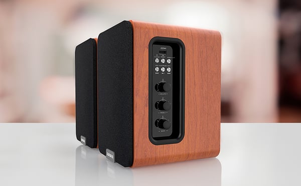 Aiwa ASP-A200 aktiv högtalarpar, brun