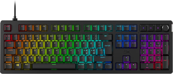 HyperX Alloy Rise-spel tangentbord, HyperX Linear-brytare, svart