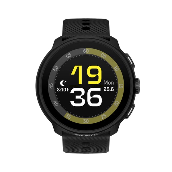 Suunto Run sportklocka, 46 mm, med helsvart silikonarmband