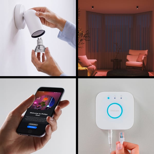 Philips Hue Essential startpaket, 3 st GU10-smartlampor