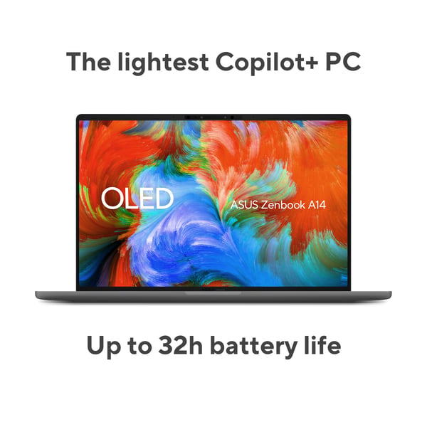 Asus Zenbook A14 bärbar dator, grå, Windows 11