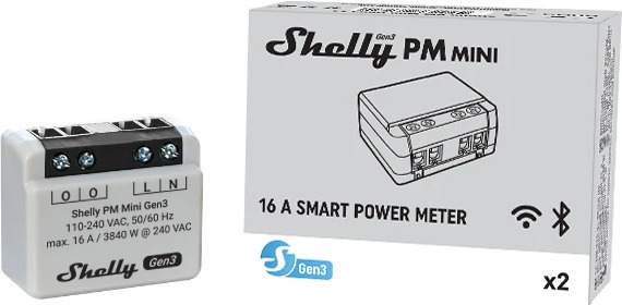 Shelly PM Mini Gen3 - strömmätare för WiFi-nätverk