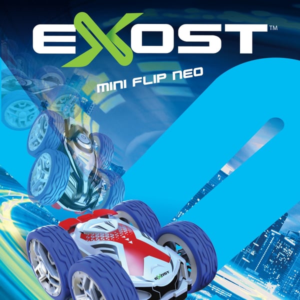 Exost Mini Flip Neo - fjernbetjent stuntbil, blå