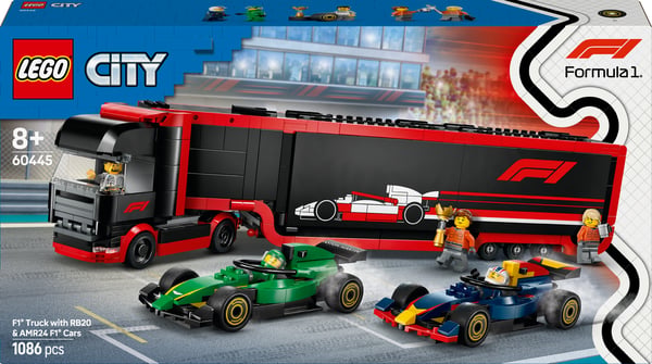 LEGO City 60445 – F1-lastbil og F1-biler RB20 og AMR24