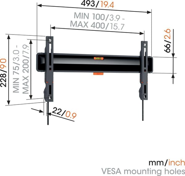 Vogel's TVM 3405 SP fast OLED TV-väggfäste, svart