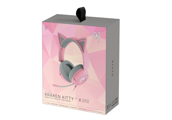 Razer Kraken Kitty V3 X spelhörlurar, rosa