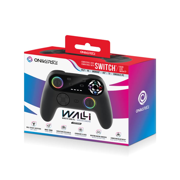 Oniverse Walli trådlös spelkontroll, piano svart, Switch / Switch 2