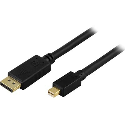 DELTACO DisplayPort - Mini DisplayPort monitor kabel, 1 meter, svart
