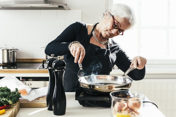 Heirol Pro Steelsafe -stegepande, rustfrit stål + non-stick belægning, 24 cm