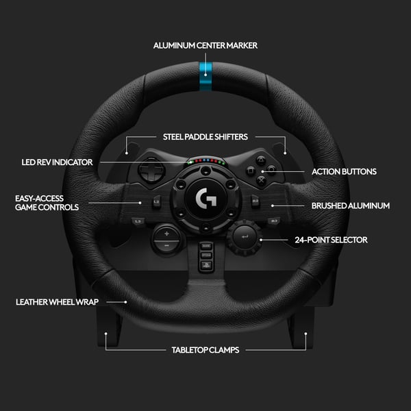 Logitech G923 TRUEFORCE Racing Wheel -rattkontroll och pedaler, PS5/PS4/PC