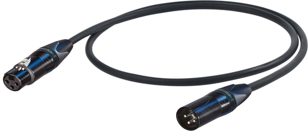 PROEL professionell mikrofonkabel, 5m, svart