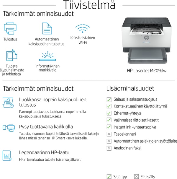 HP LaserJet M209dw -skrivare