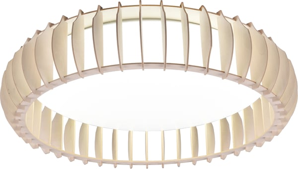 Trio Reality Monte -LED-taklampa, 60 cm, 4400 lm, träfärg