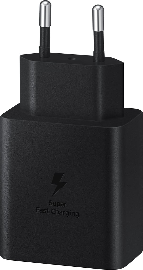 Samsung 45 W hurtigoplader, med USBCkabel, sort.